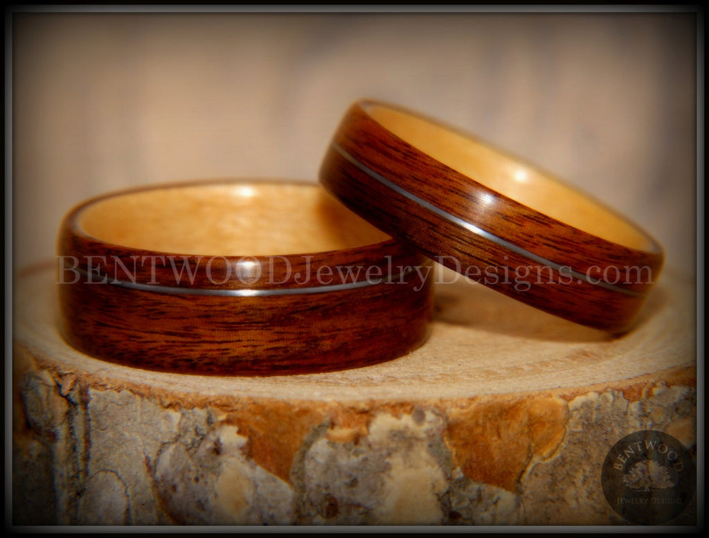 Bentwood couples wooden ring set ironwood carbon fiber - Bentwood Jewelry  Designs - Custom Handcrafted Bentwood Wood Rings