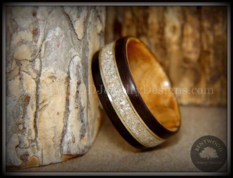Bentwood Rings Bubinga Wooden Rings With Electric Guitar String Inlay and  Silver Glass Inlay 